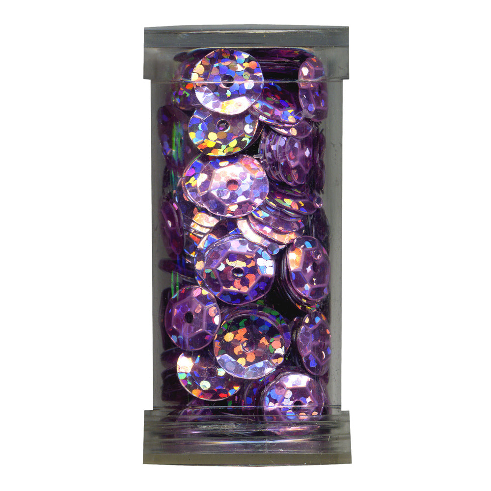 Sullivans Sequin Cup, 8mm Purple- 9g