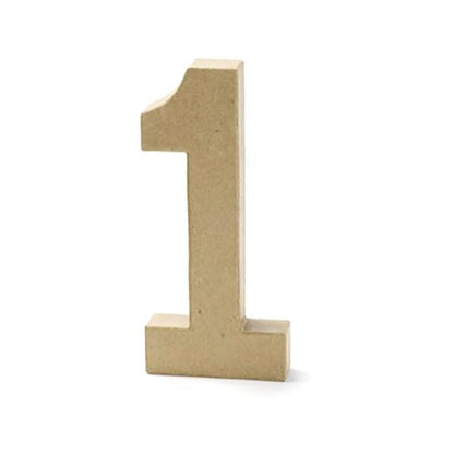 Paper Mache Number 1 - 8 inch