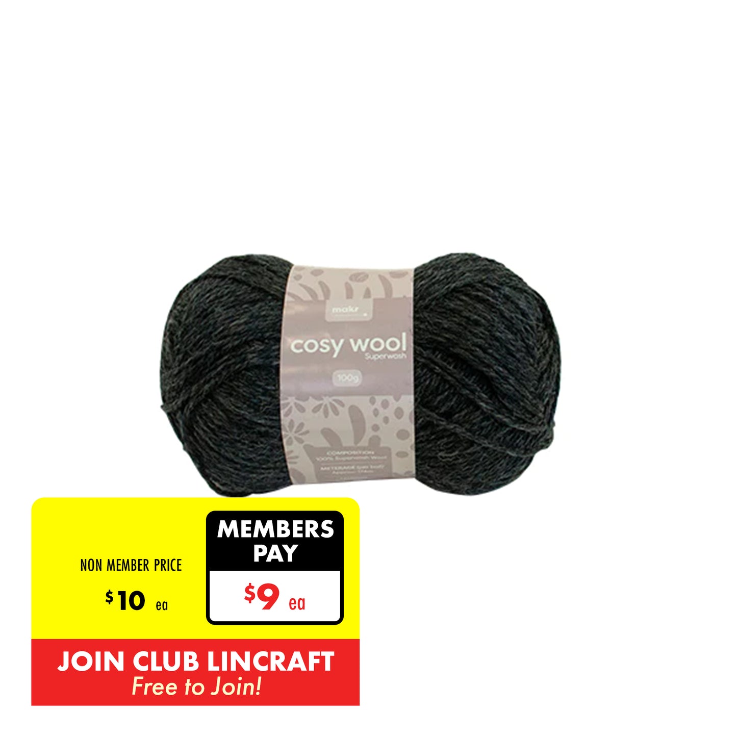 Makr Cosy Wool Crochet & Knitting Yarn 8ply, 100g Wool Yarn