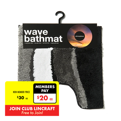 Atmosphere Pedestal Mat, Wave Grey - 46 x 50cm