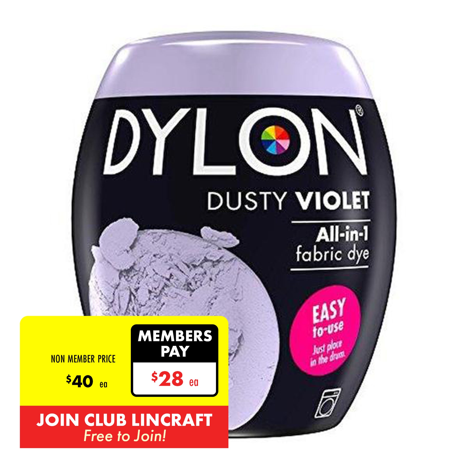 Dylon Fabric Dye, Dusty Violet- 350g