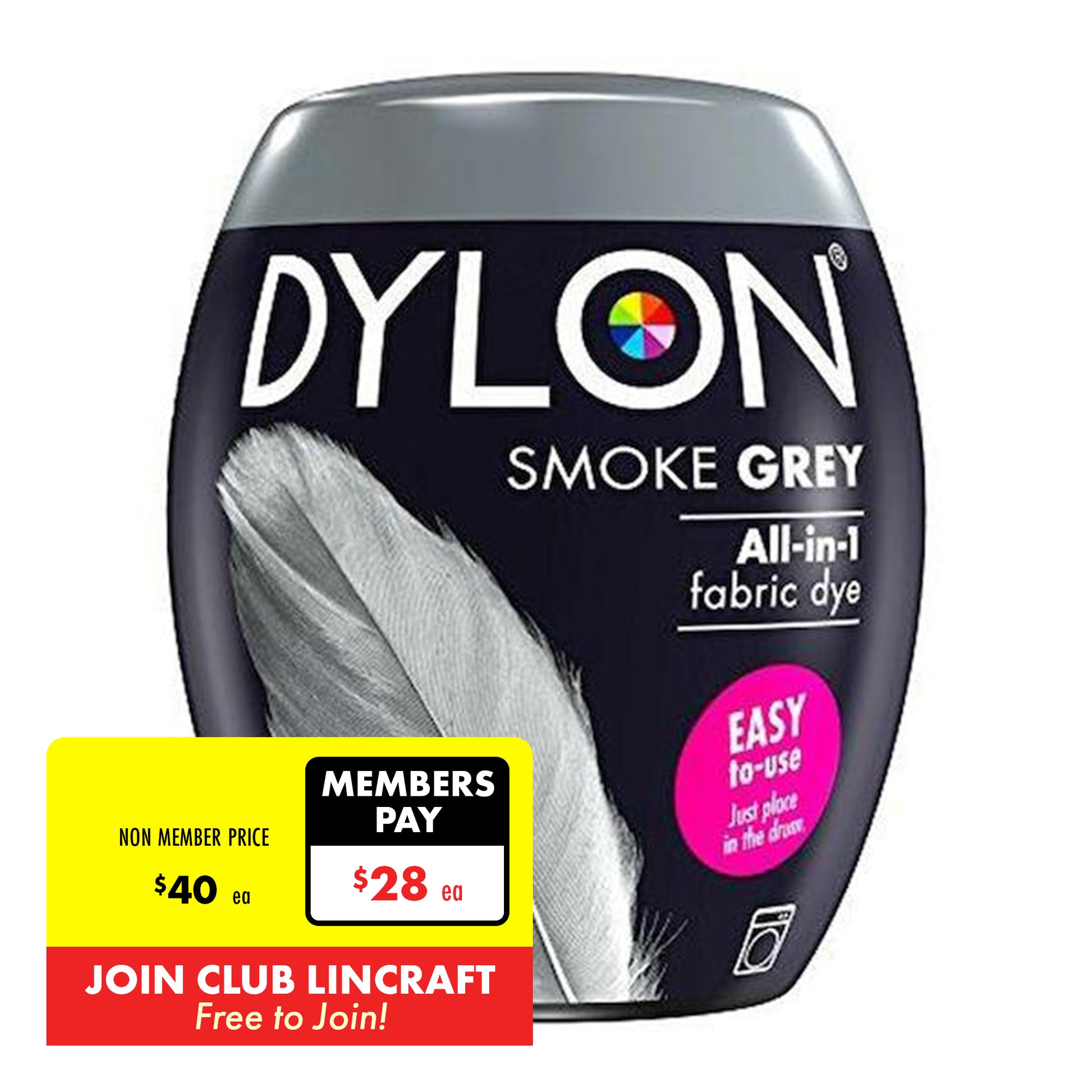 Dylon Fabric Dye, Smoke Grey- 350g