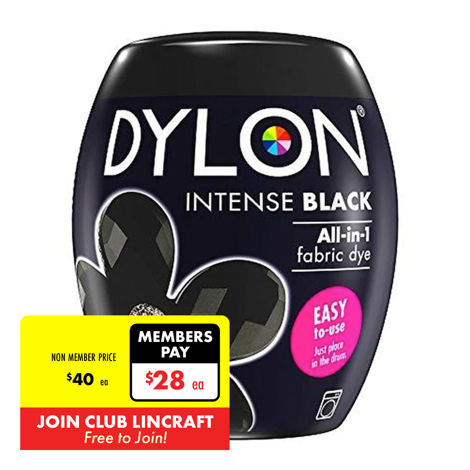 Dylon Fabric Dye, Intense Black- 350g – Lincraft New Zealand