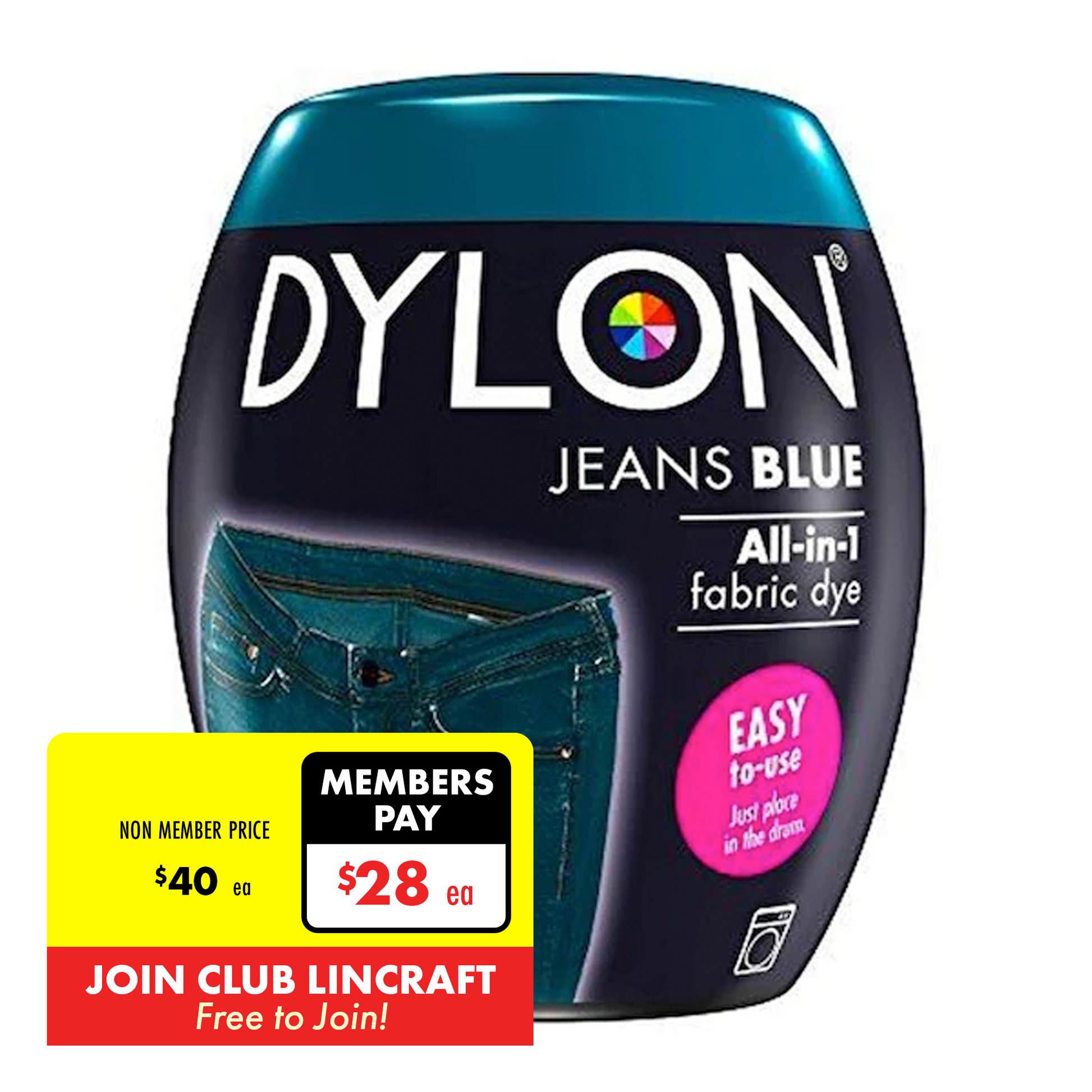 Dylon Fabric Dye, Jeans Blue- 350g