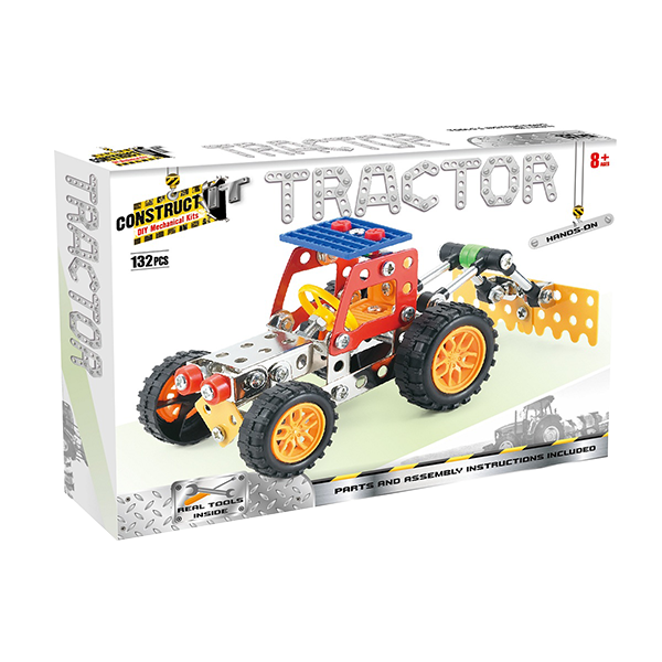 Construct It DIY Mechanical Kit, Tractor- 132pc