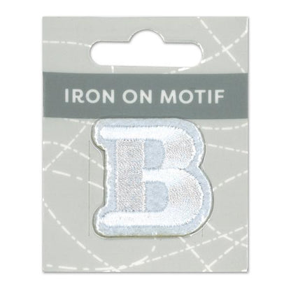 Sullivans Iron On Motif, White B- 35mm