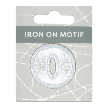 Sullivans Iron On Motif, White O- 35mm