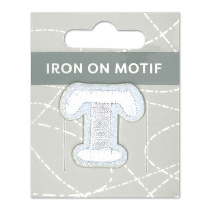 Sullivans Iron On Motif, White T- 35mm