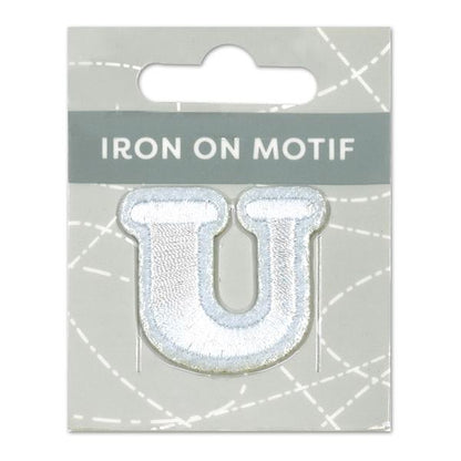 Sullivans Iron On Motif, White U- 35mm