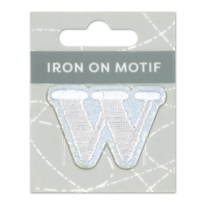 Sullivans Iron On Motif, White W- 35mm