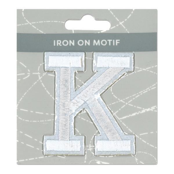 Sullivans Iron On Motif, White K- 75mm