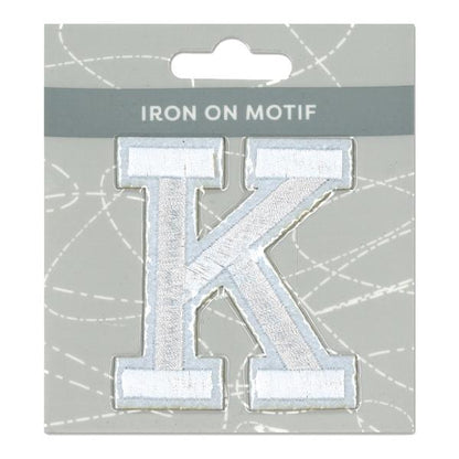 Sullivans Iron On Motif, White K- 75mm