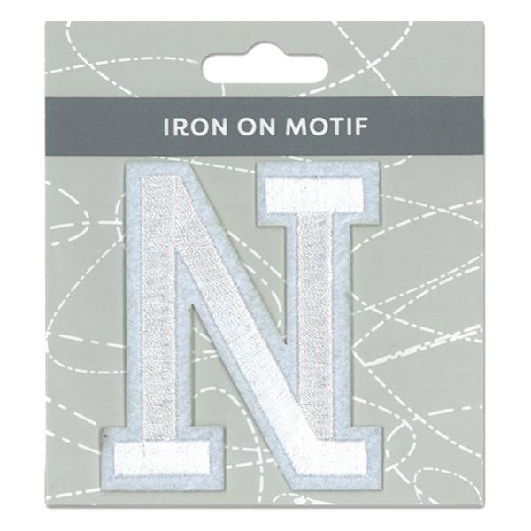 Sullivans Iron On Motif, White N- 75mm