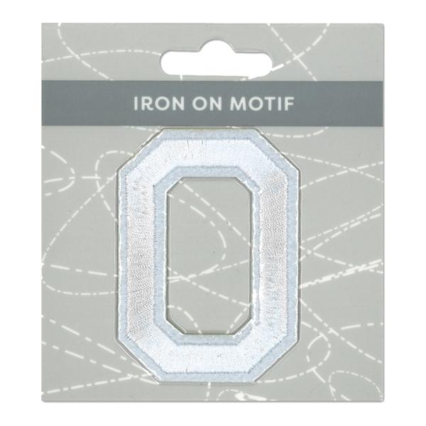 Sullivans Iron On Motif, White O- 75mm