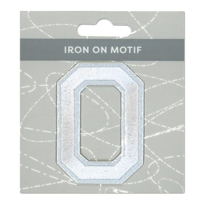 Sullivans Iron On Motif, White O- 75mm