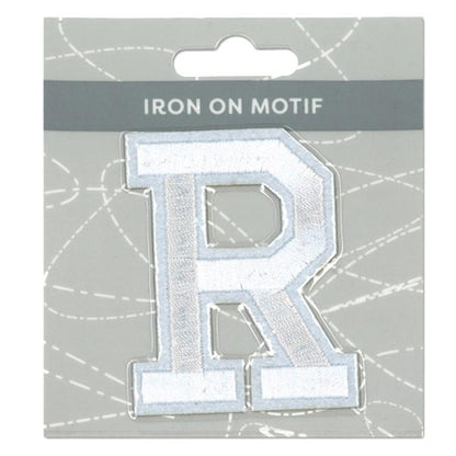 Sullivans Iron On Motif, White R- 75mm