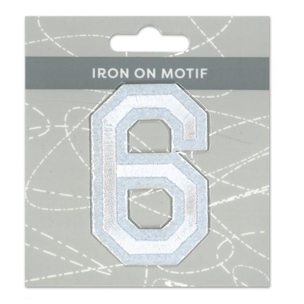 Sullivans Iron On Motif, White 6- 75mm
