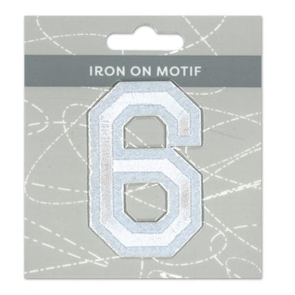 Sullivans Iron On Motif, White 6- 75mm