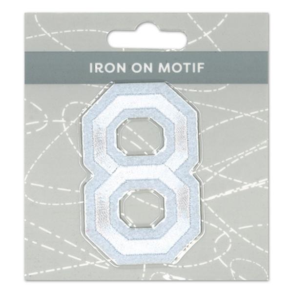 Sullivans Iron On Motif, White 8- 75mm