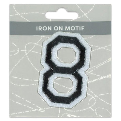 Sullivans Iron On Motif, Black 8- 75mm