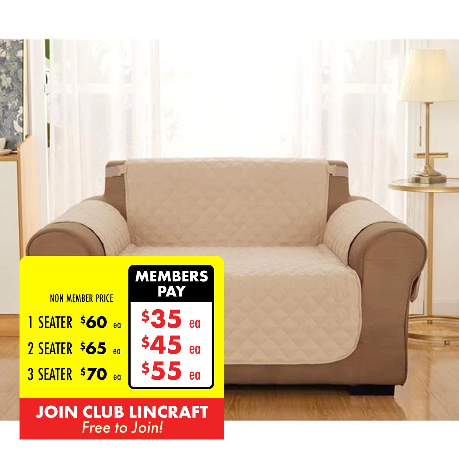 Formr Quilted Sofa Protector - Mocha