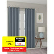 Formr Plain Blackout Readymade Eyelet Curtain, Charcoal- 140 x 221cm