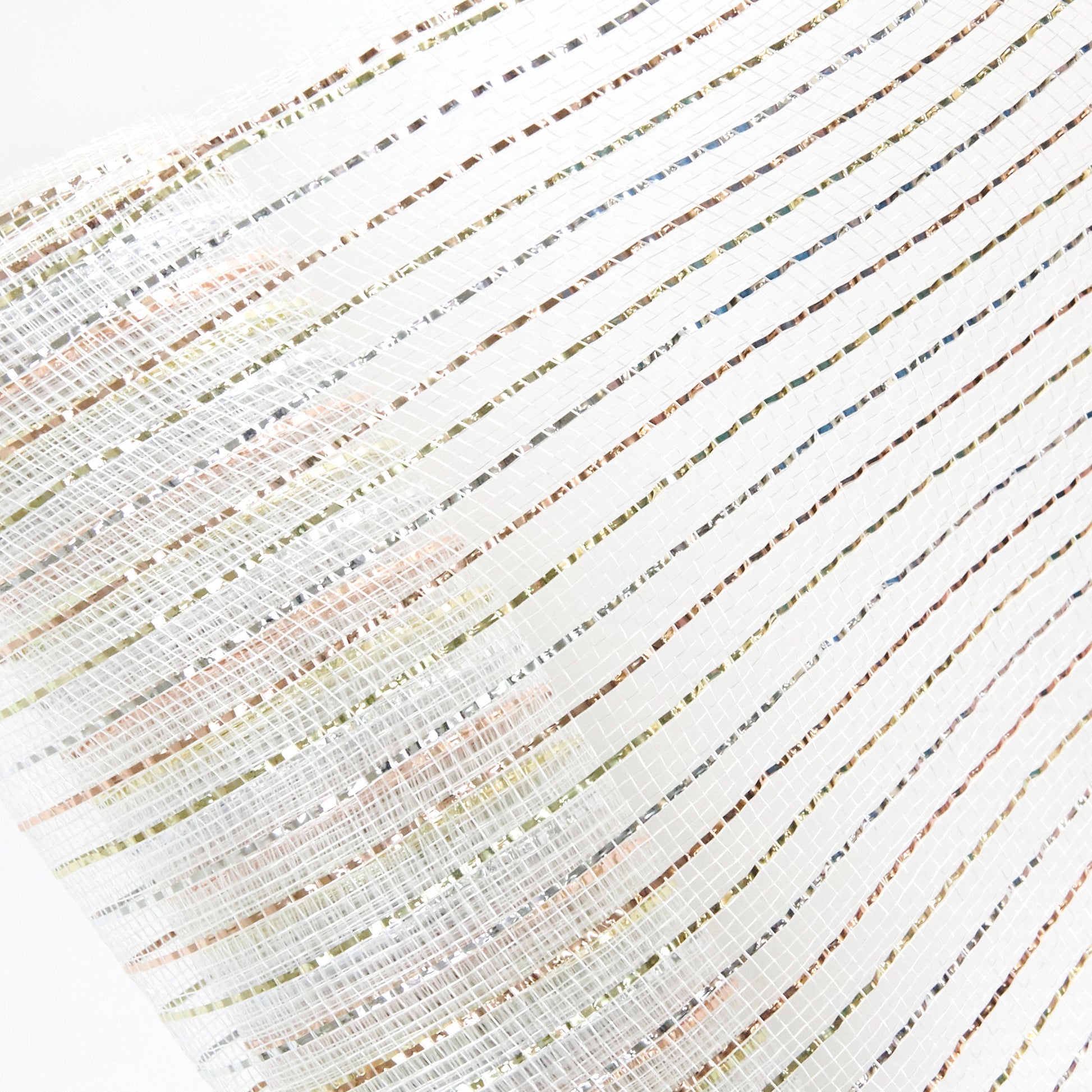 Christmas Polymesh Wrap, Gold/Silver/Red- 25cmx9m