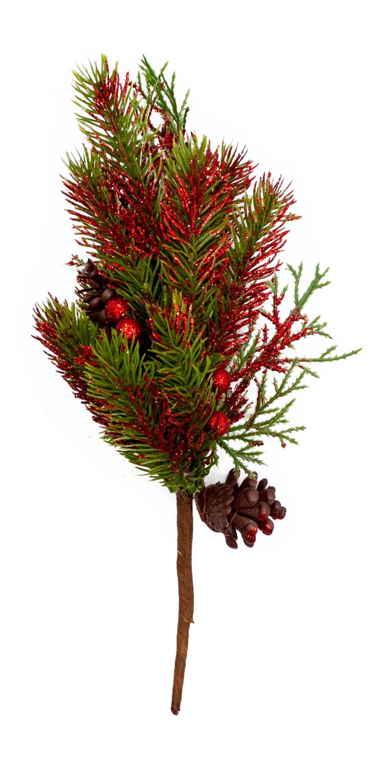 Christmas Glitter Tree with Berries & Cone