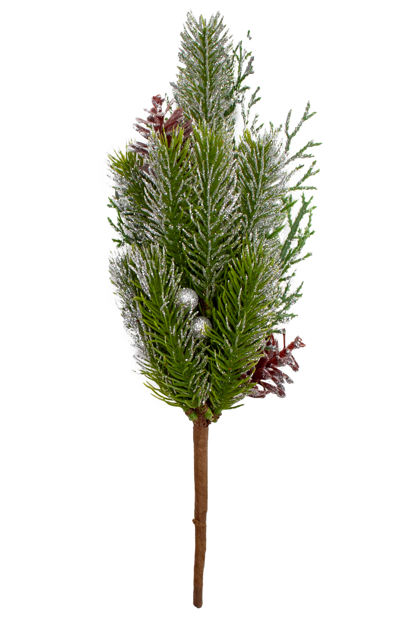 Christmas Glitter Tree with Berries & Cone