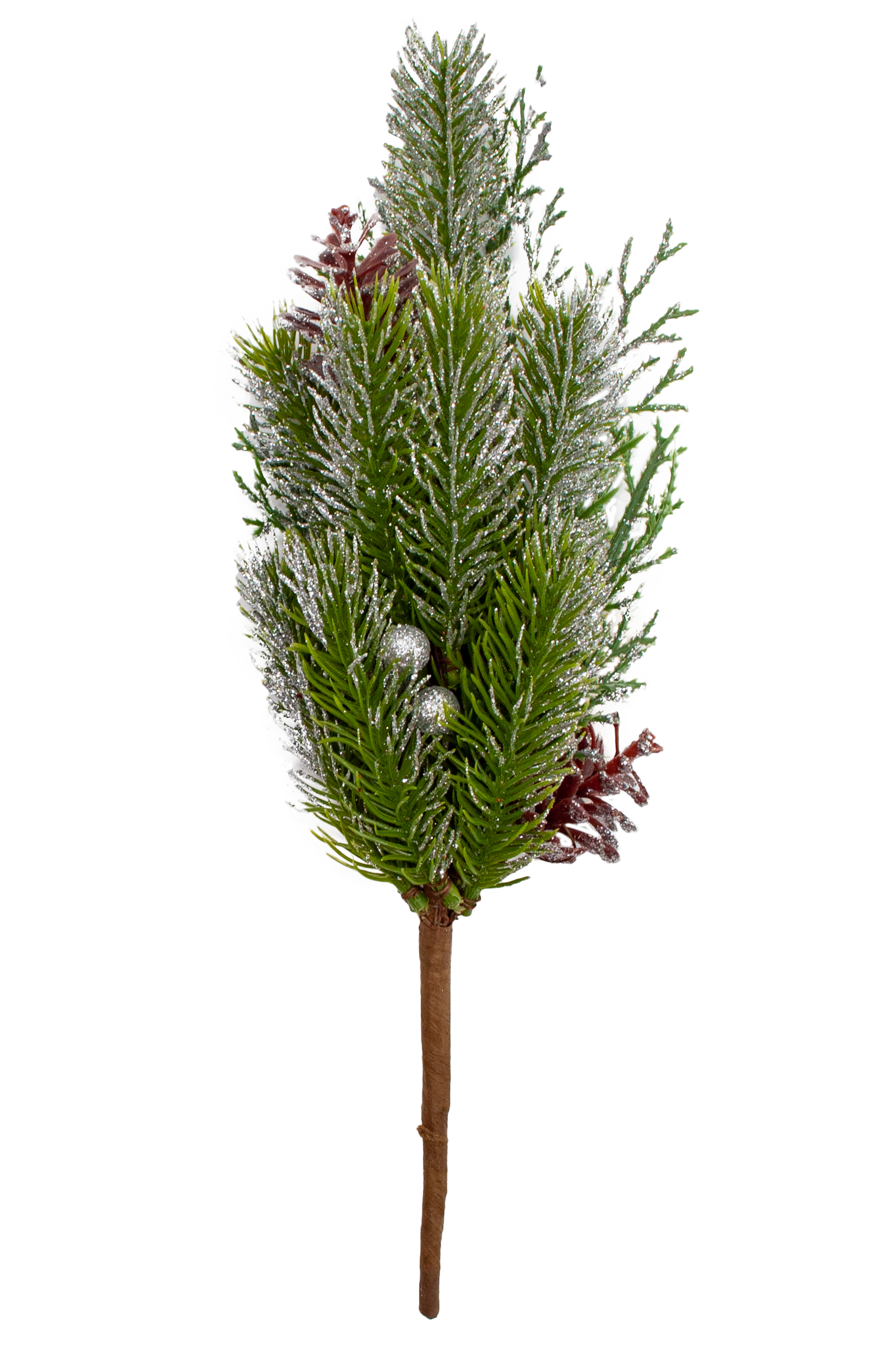 Christmas Glitter Tree with Berries & Cone