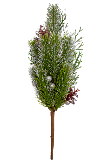 Christmas Glitter Tree with Berries & Cone