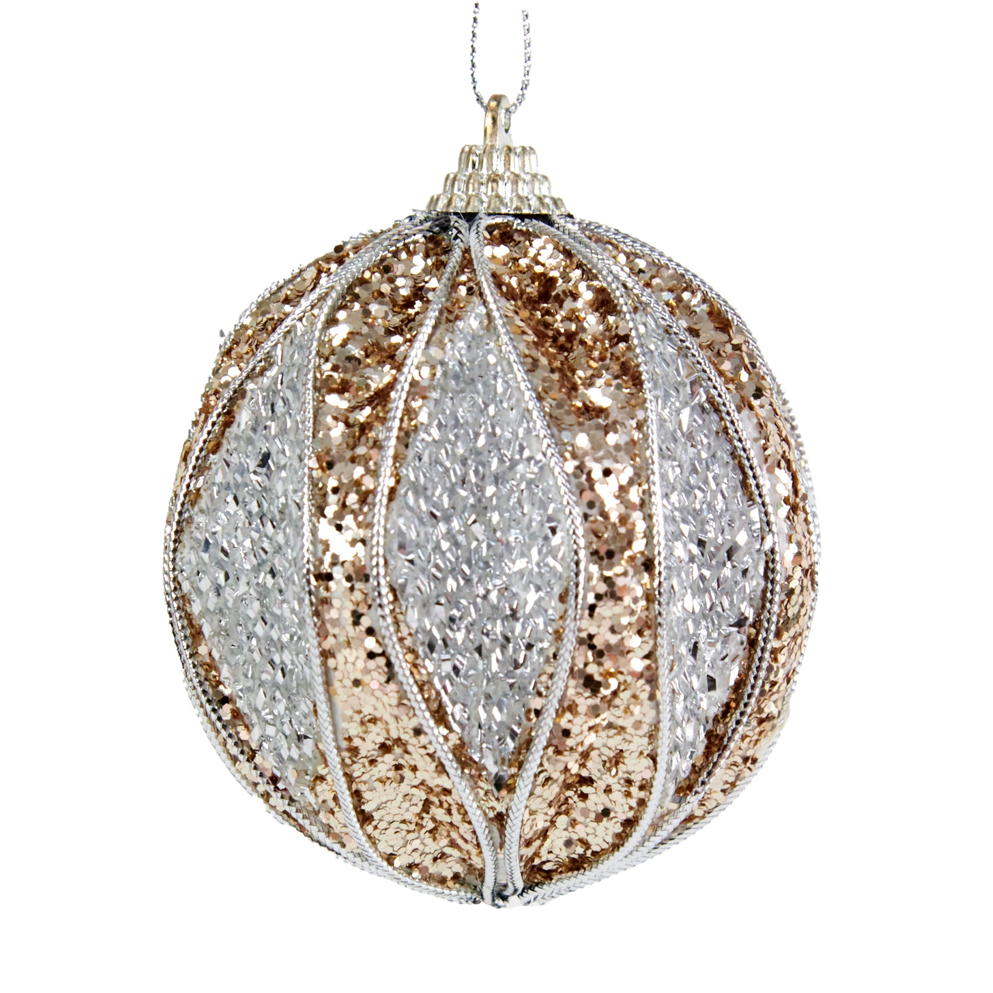 Christmas Bauble Hanging Decor, Champagne - 8cm