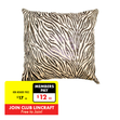 CH Printed Designer Cushion, Fine Zebra, Black- 43x43cm