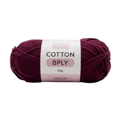 Makr Cotton Crochet & Knitting Yarn 8ply, 50g Cotton Yarn