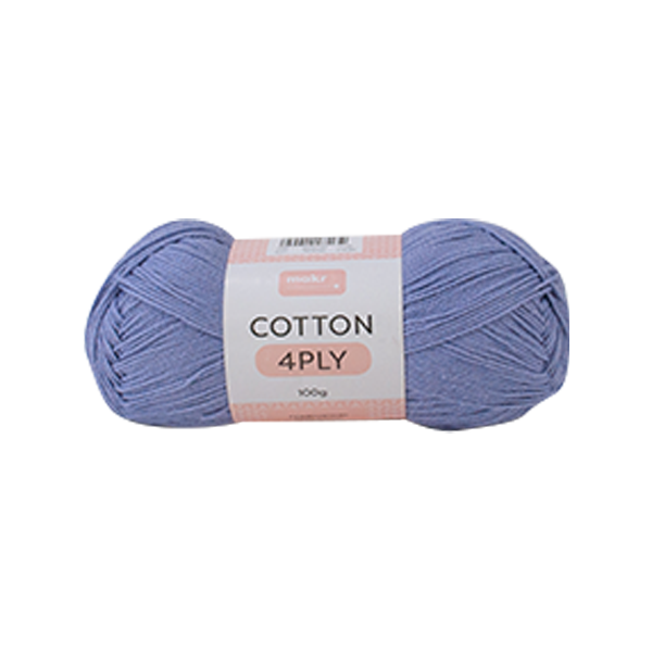 Makr Cotton Crochet & Knitting Yarn 4ply, 100g Cotton Yarn – Lincraft ...