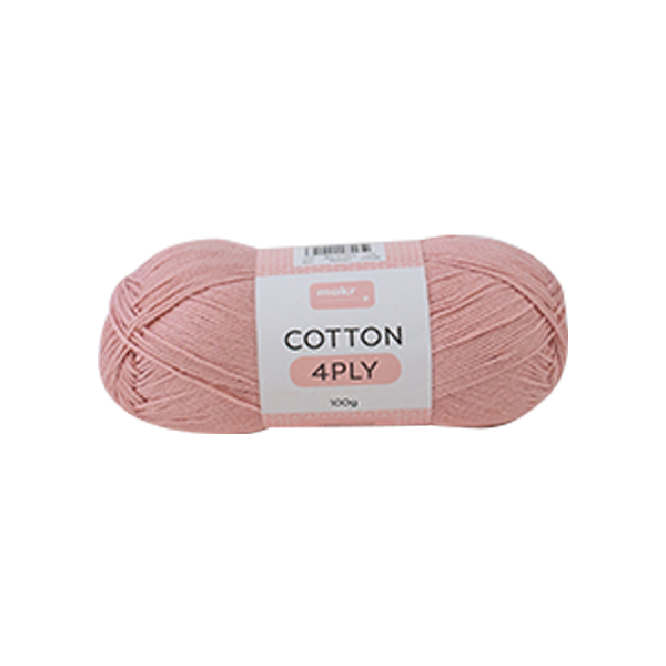 Makr Cotton 4ply Crochet & Knitting Yarn, 100g Cotton Yarn