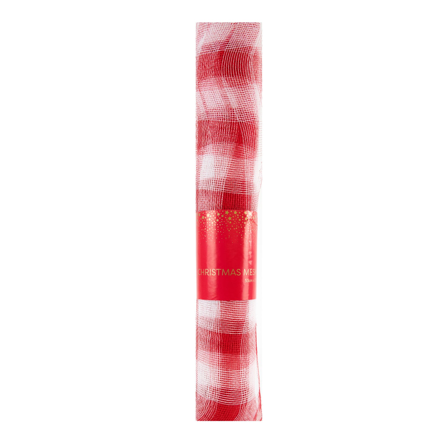 Christmas Polymesh Wrap, Red/Gold/Silver - 53cmx7.3m