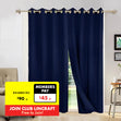 Novus Eyelet Curtain with Magnetic Closures, Navy- 140 x 221cm