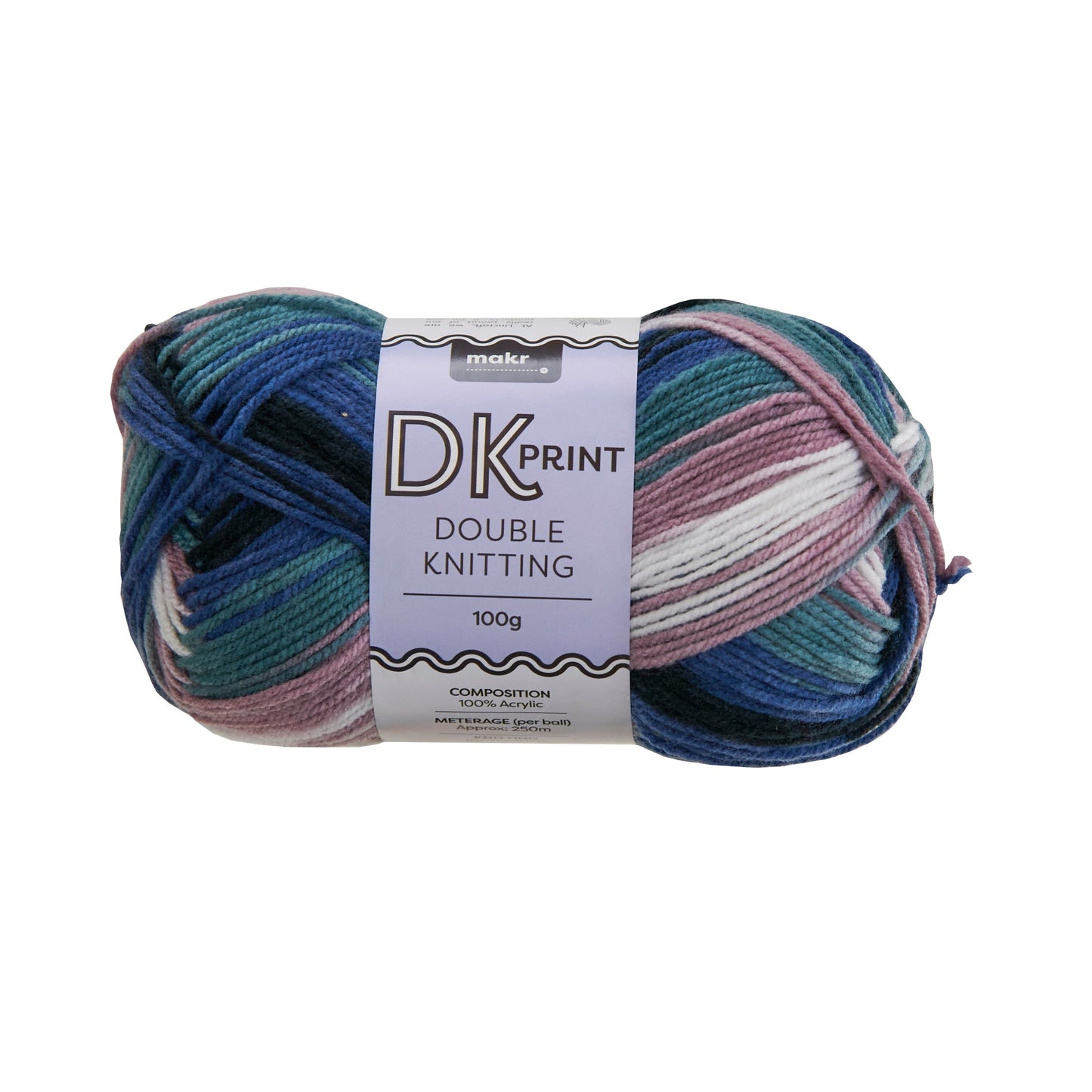 Makr Dk Print Crochet & Knitting Yarn, 100g