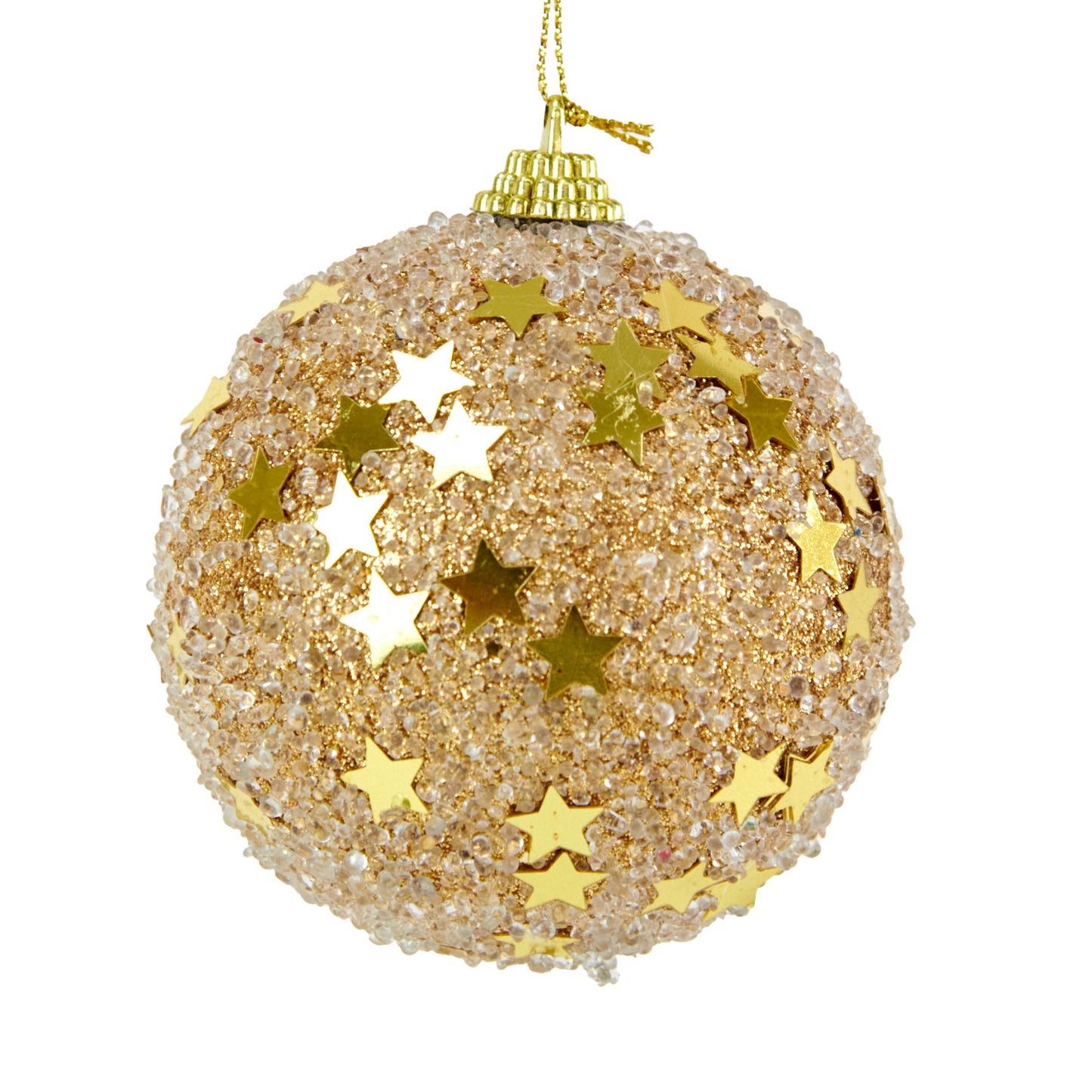Bauble Hanging Ornament Star Accent, Champagne- 8cm