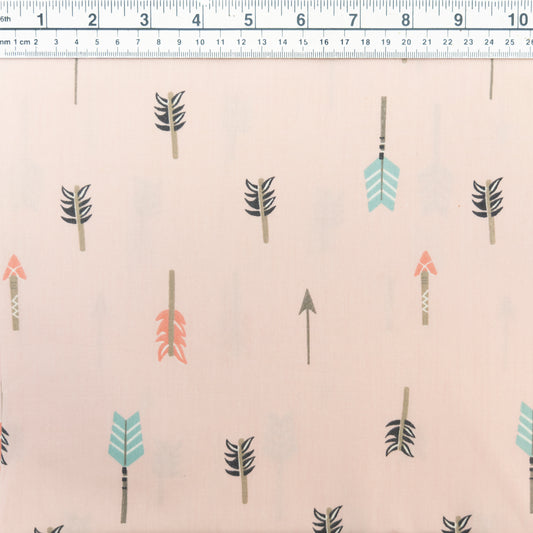 Sweety Twills Fabric, Pink Arrows- Width 160cm