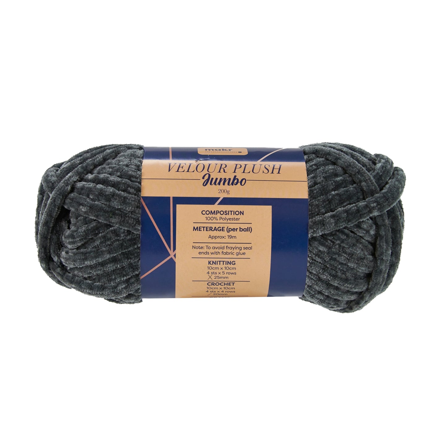 Makr Velour Plush Jumbo Crochet & Knitting Yarn, 200g