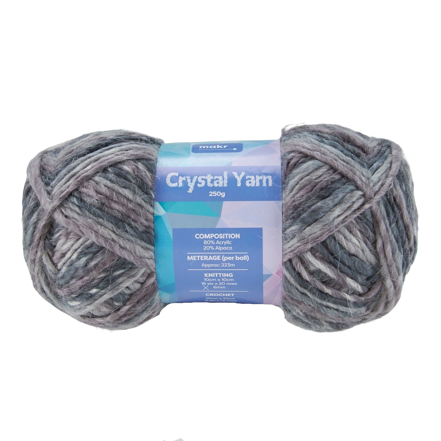 Makr Crystal Crochet & Knitting Yarn, 250g