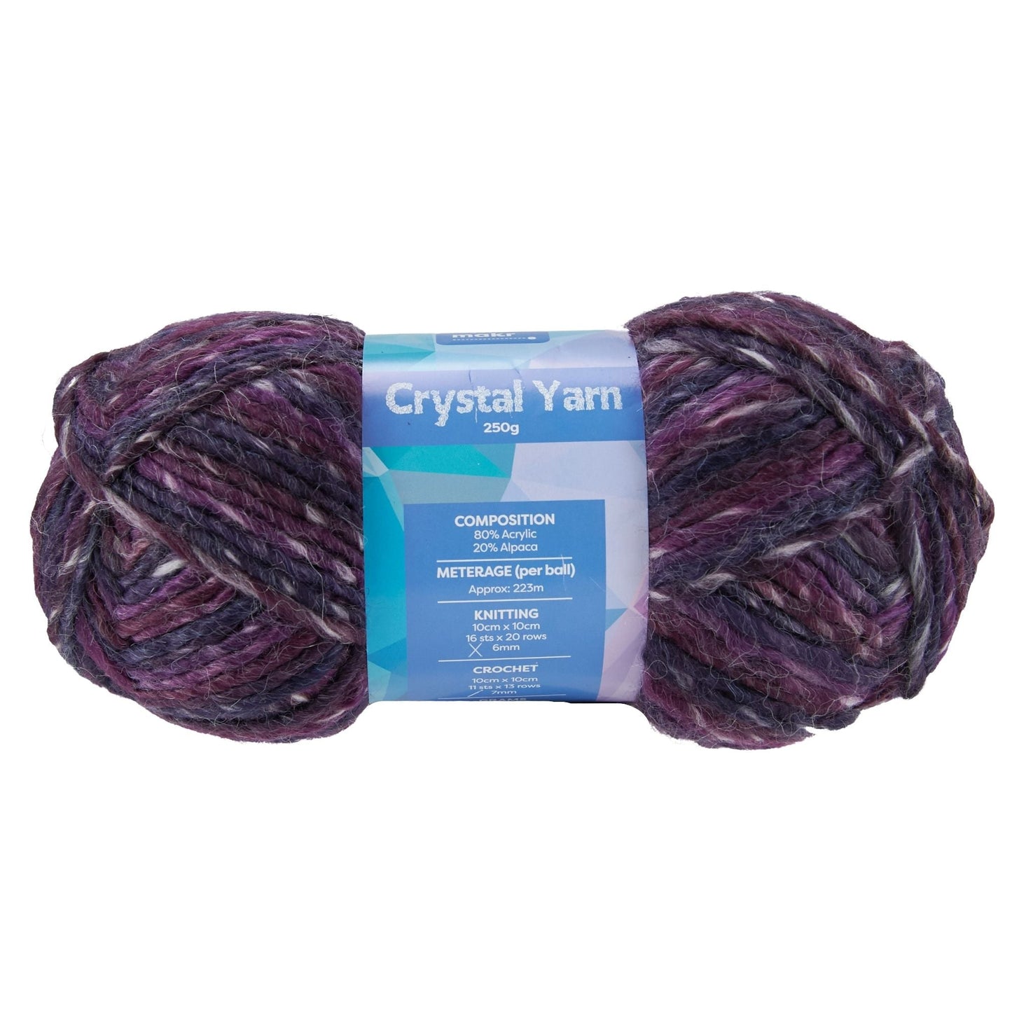 Makr Crystal Crochet & Knitting Yarn, 250g