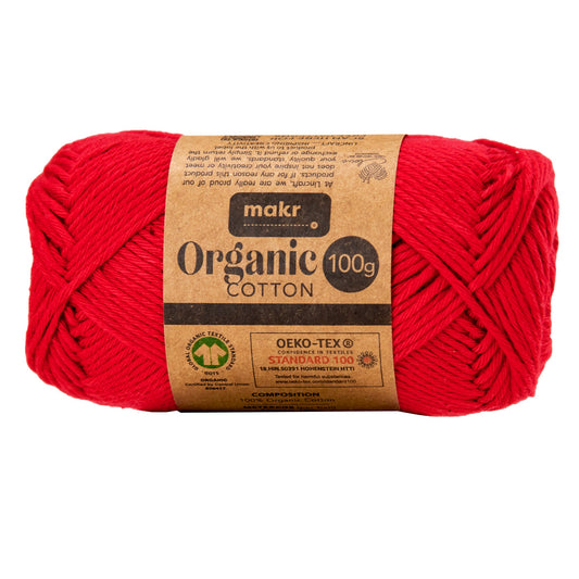 Makr Organic Cotton Crochet & Knitting Yarn, 100g Cotton Yarn