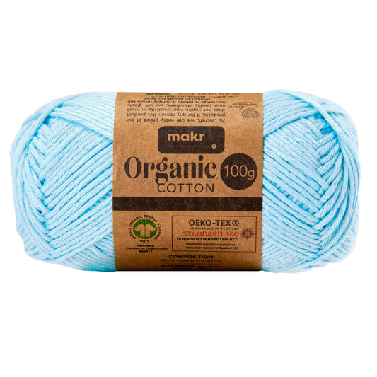 Makr Organic Cotton Crochet & Knitting Yarn, 100g Cotton Yarn