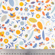 Cotton Craft Prints Fabric, White Mixed Birds/Bees- Width 112cm