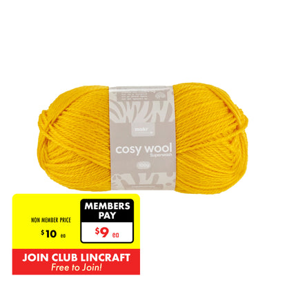 Makr Cosy Wool Crochet & Knitting Yarn 8ply, 100g Wool Yarn