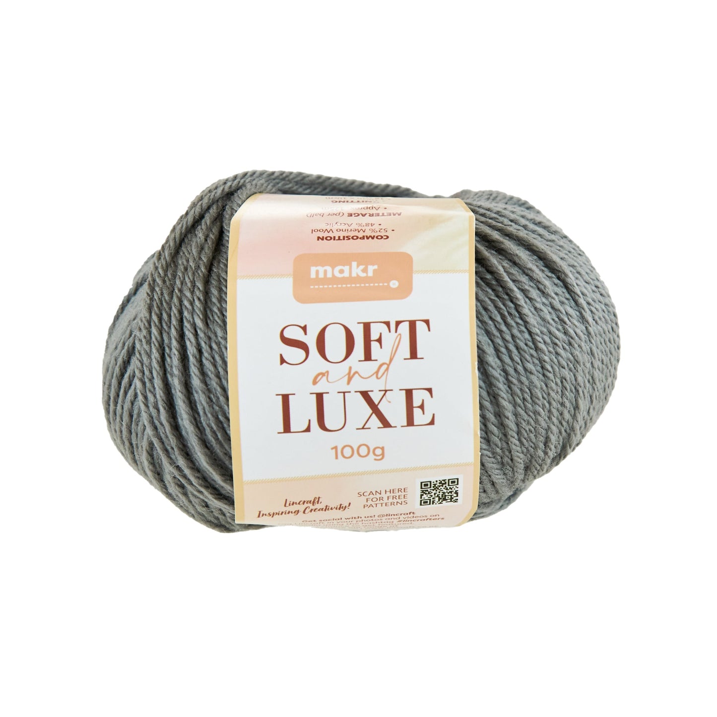 Makr Soft & Luxe Crochet & Knitting Yarn, 100g Merino Wool Acrylic Yarn