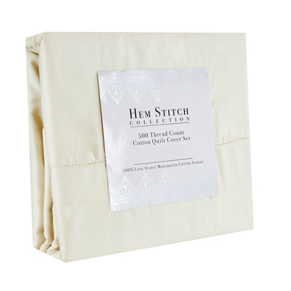 Hem Stitch Collection 500TC Cotton Quilt Cover Set